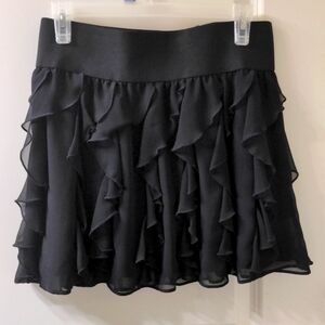 Express Design Studio Black Mini Skirt Ruffled